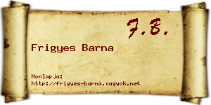 Frigyes Barna névjegykártya